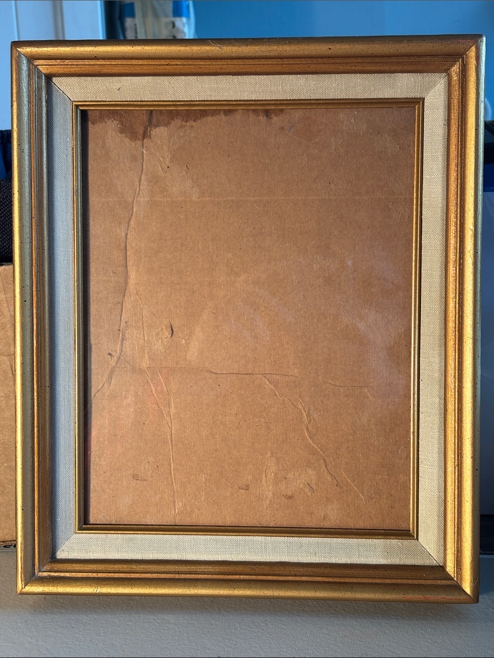 Vintage Gold Wood Picture Frame 8x10 Canvas Frame with Linen Liner